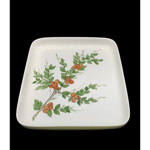 Hutschenreuther plate Signed Lidia 1984 Dipinto a Mano *OLIVE BRANCH* Rectangle